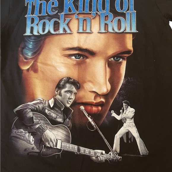 Elvis Presley Mens Tshirt Size Large 42-44 Black The King Of Rock N Roll - Picture 3 of 9